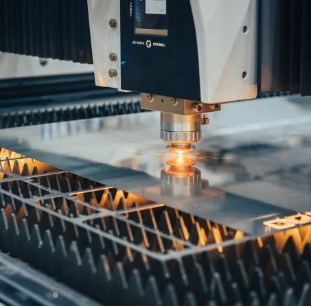 Laser cutting process shown in the AMAKA catalog